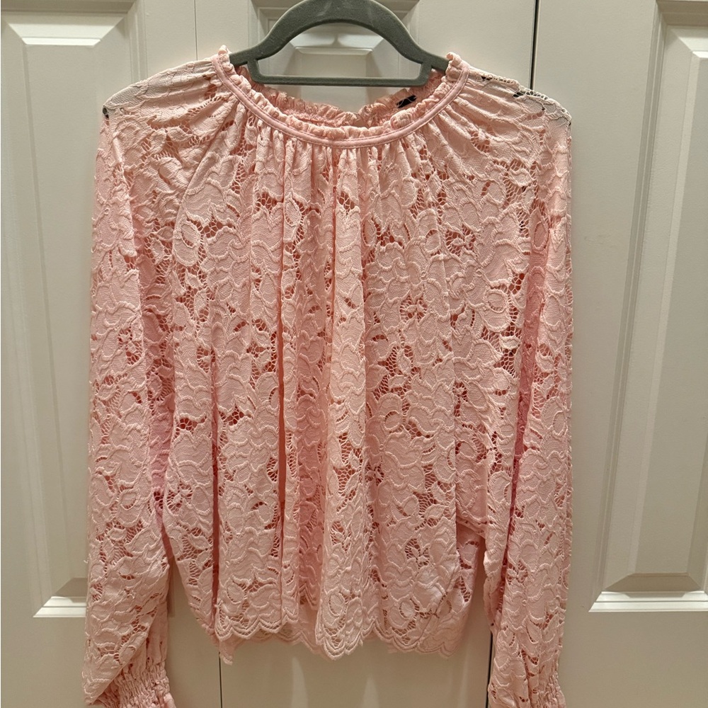 Free People Blush/Pink Lace Blouse